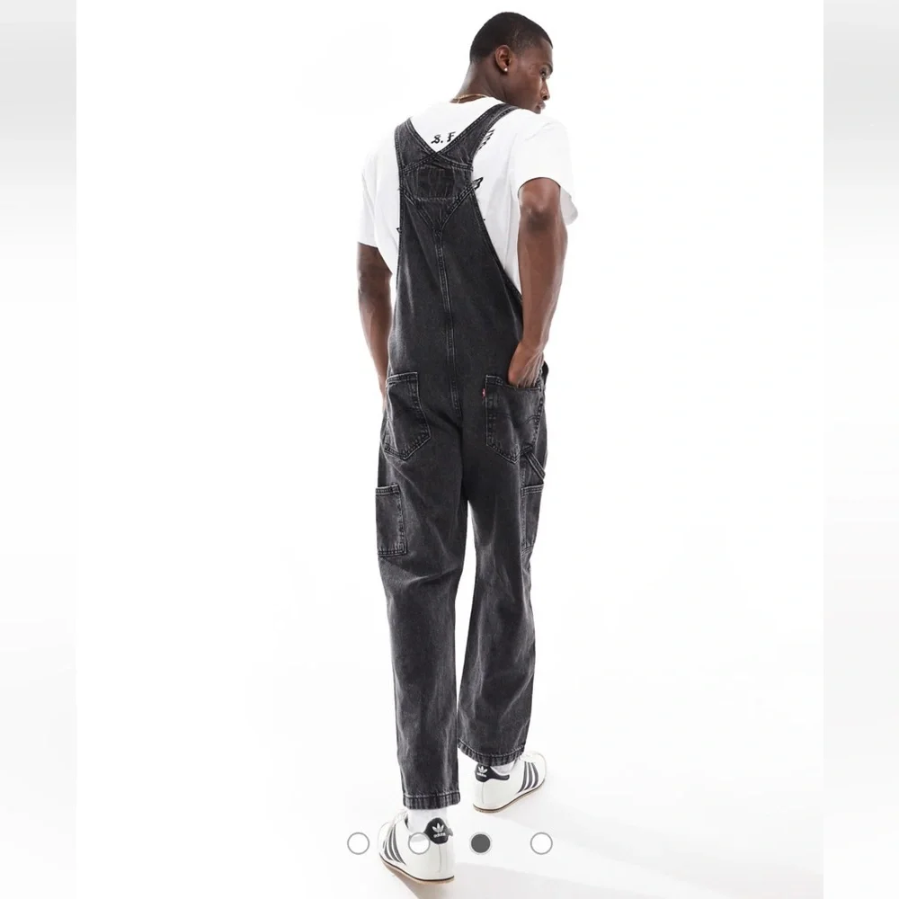 Levi's Red Tab Denim Dungarees In Washed Black